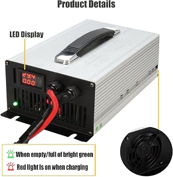 Battery Charger 36V 30A Forklift Chargers with 50A/120A/175A/350A Anderson Plug Trickle Charging LED Display for Pallet Jack, Floor Scrubber Lead-Acid Battery Charging,50a