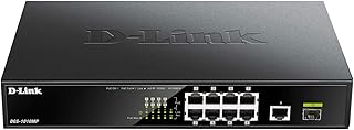 D-Link 10-Port Gigabit Unmanaged Desktop/Rackmount PoE Switch with 8 GB PoE Ports, 1 GB Port and 1 SFP Port, Rugged Metal Housing, 802.3az, PoE+, 125W PoE Budget, Ltd Lifetime Warranty (DGS-1010MP)