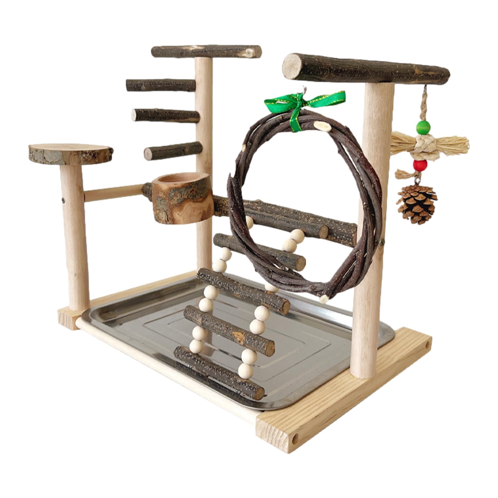 Parrots Bird Playground – Robusto soporte para jaula resistente a | mordeduras, juguetes adictivos y características del molino a, construcción segura | Accesorio portátil Callopsitte, p