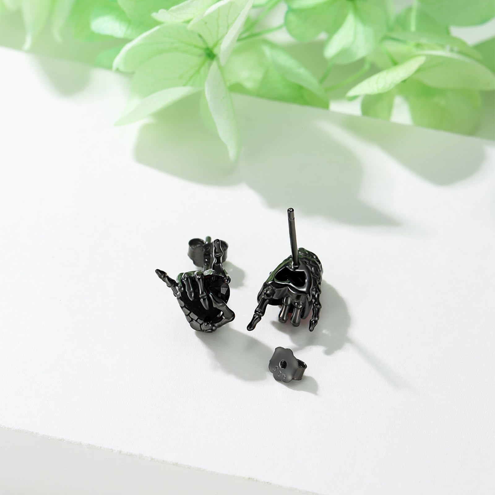 Skelett-Hand-Ohrringe für Damen - 925er Sterlingsilber, Gothic-Stil, Retro-Schmuck - Geschenke für Frauen