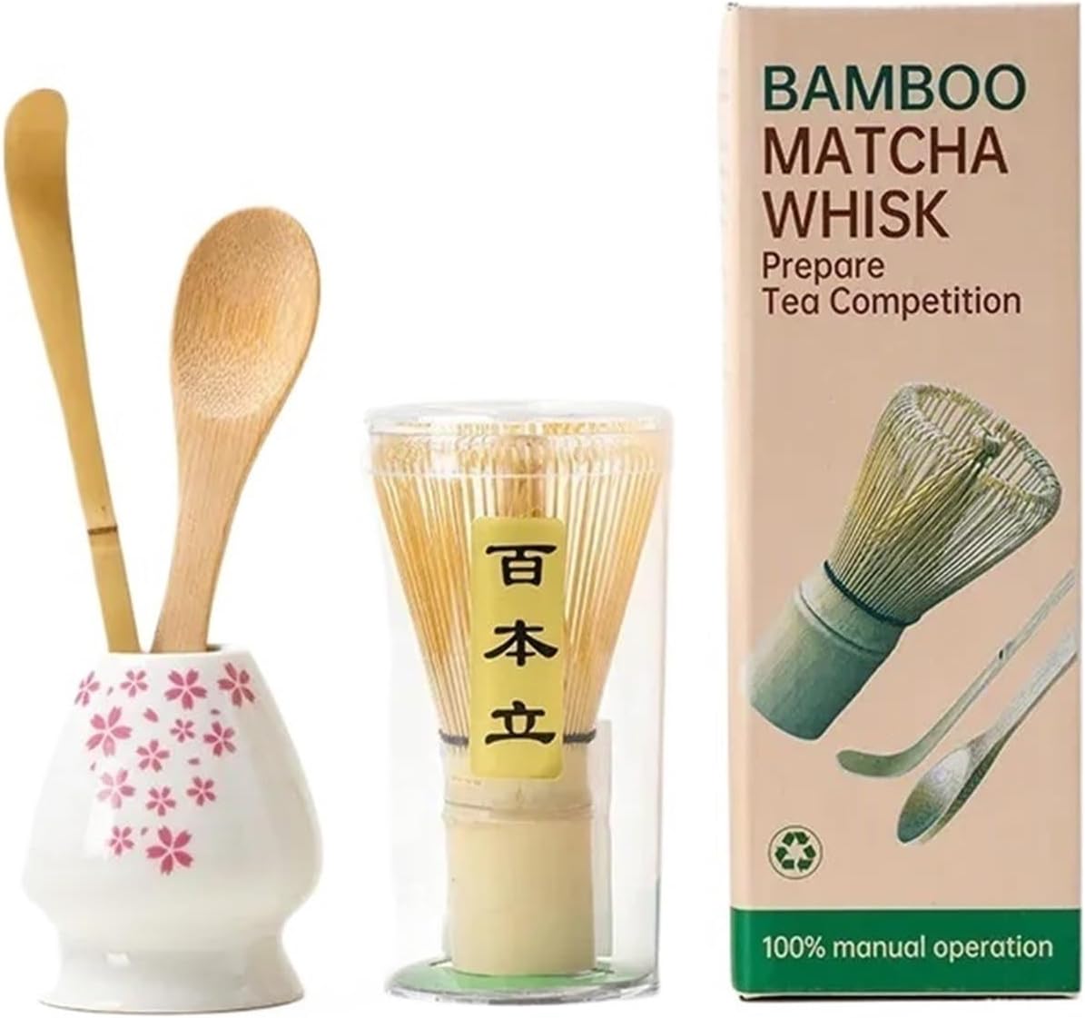 4-5PCS/set Matcha Set Safety Bamboo Buddha Tea Spoon Tea Set Indoor Tea Stirring Tools Accessories Kitchen Teaware Sets(4pcs-BU)