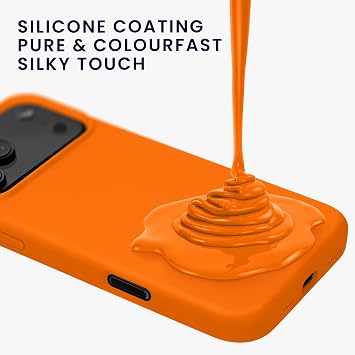kwmobile Case for Apple iPhone 18 Pro Max/iPhone 17 Pro Max Case - Soft Cover - Shockproof Silicone - Wireless Charging Fruity Orange