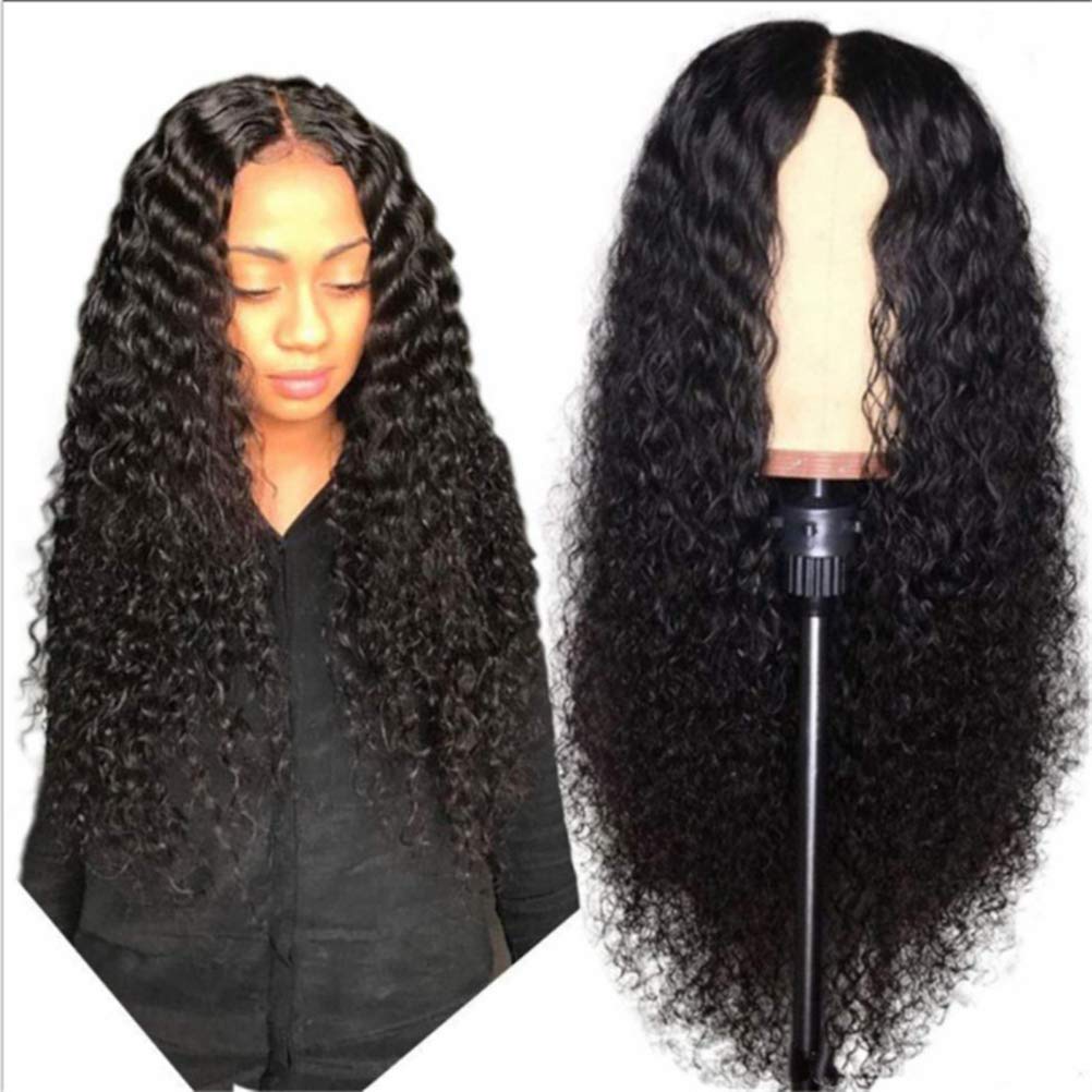 Parrucca riccia Parrucca donna brasiliana con capelli di Remy lunghi e ondulati lunghi capelli ricci afro parrucca con chiusura lunga densità 150% capelli vergini attaccatura dei capelli naturale
