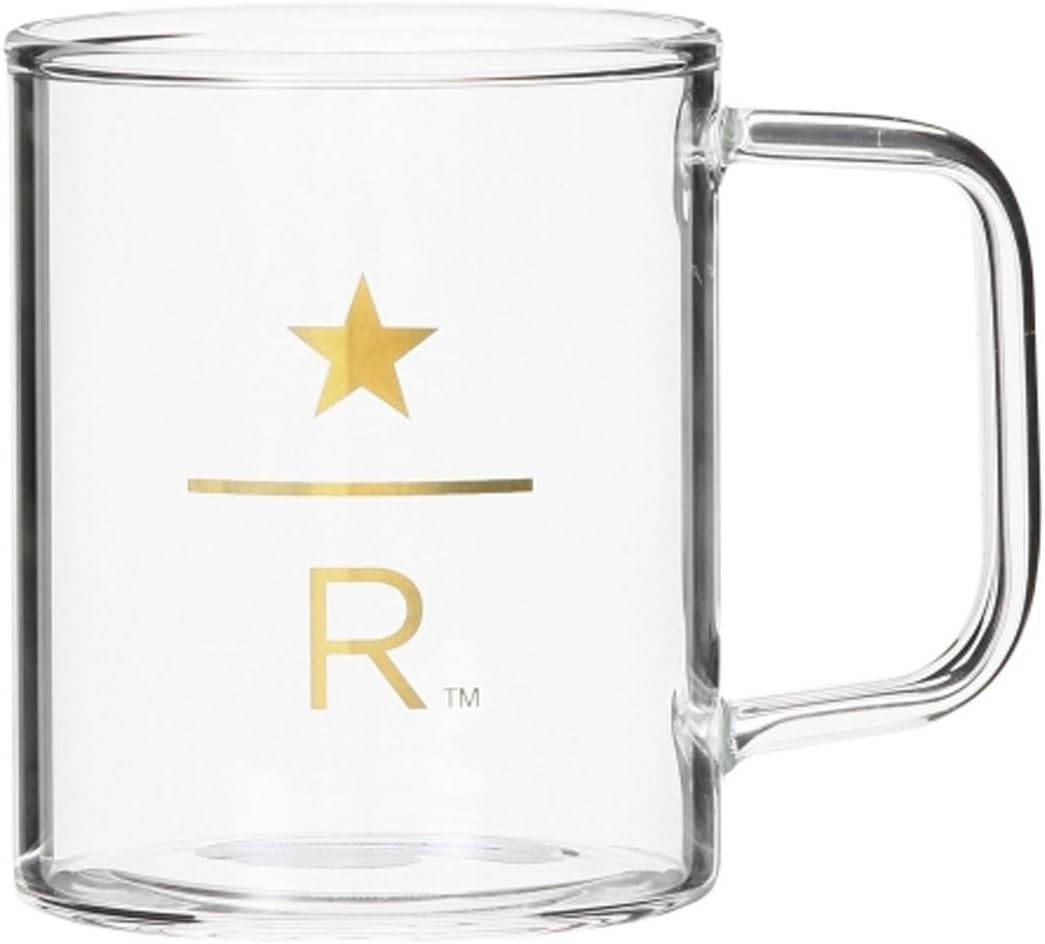 Amazon Co Jp Starbucks スターバックス スタバ グラスマグ 食器 ガラス 透明 クリア 金 ゴールド 耐熱 リザーブ Reserve 耐熱グラスマグ 237ml ホーム キッチン