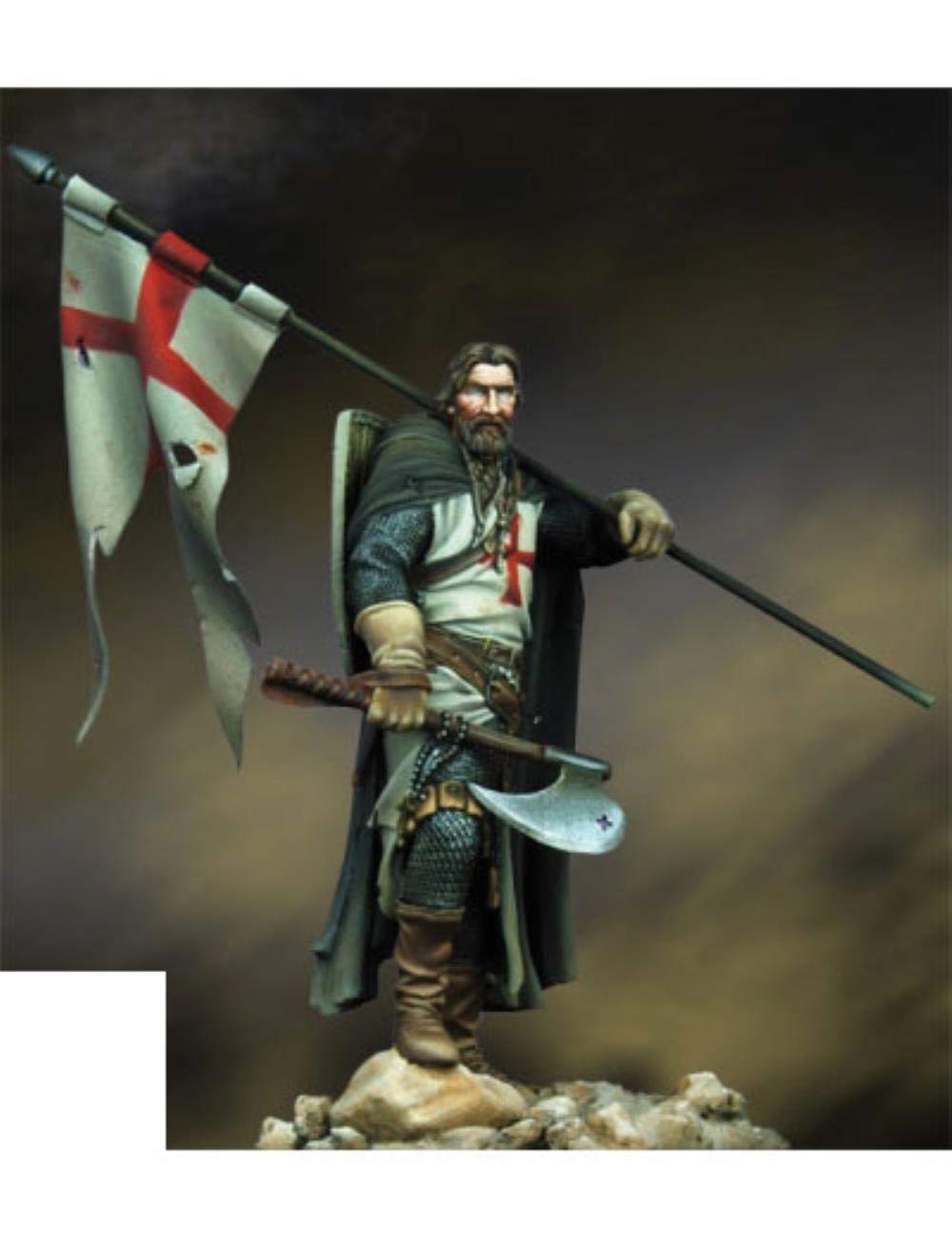 XINGCHANG Montaż niepomalowana skala 1/24 75 mm starożytny rycerz krzyża 75 mm figurka historyczny model z żywicy