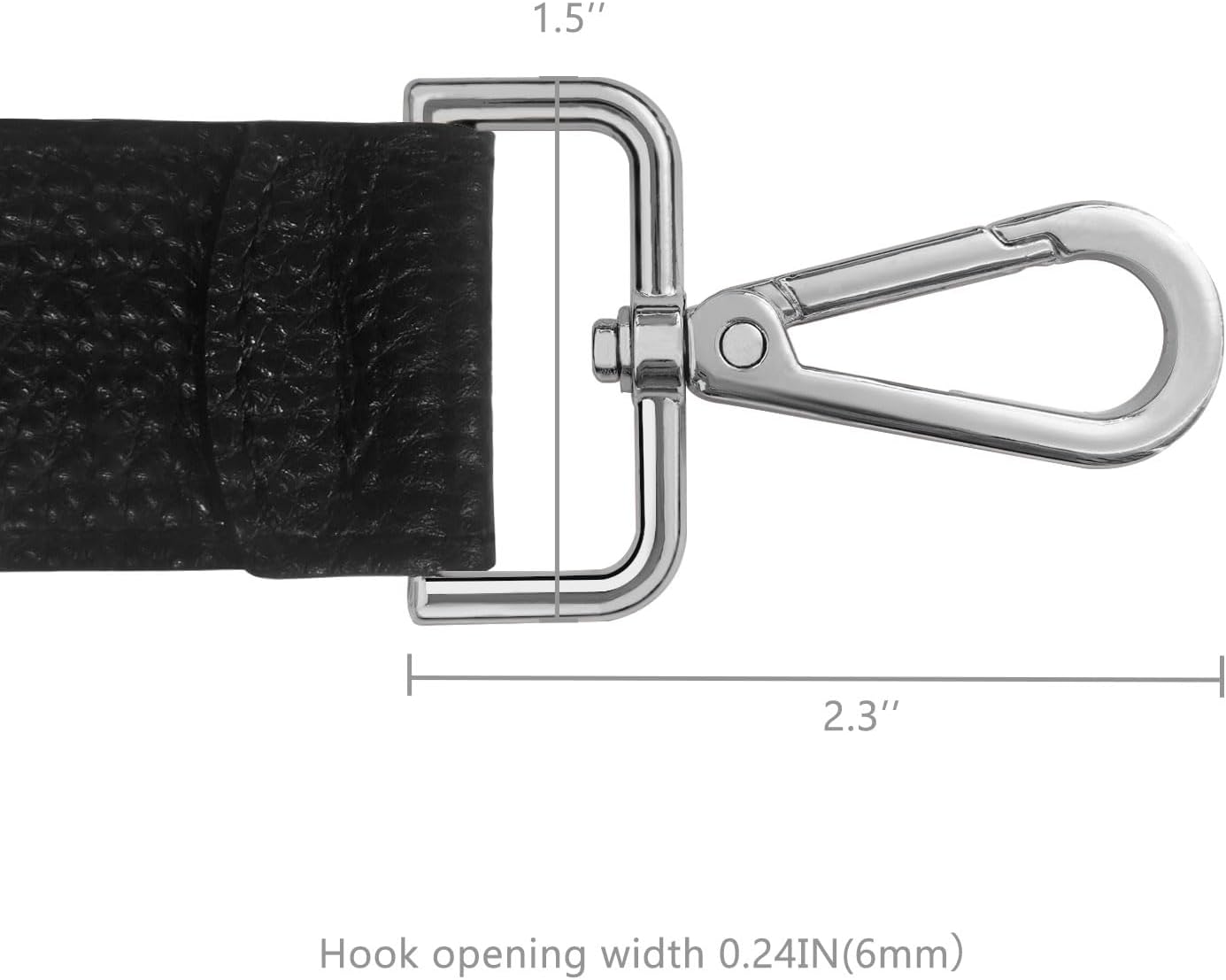 24.8” Leather Replacement Strap for Handbags Shoulder Bag with Metal Buckles - Image 2