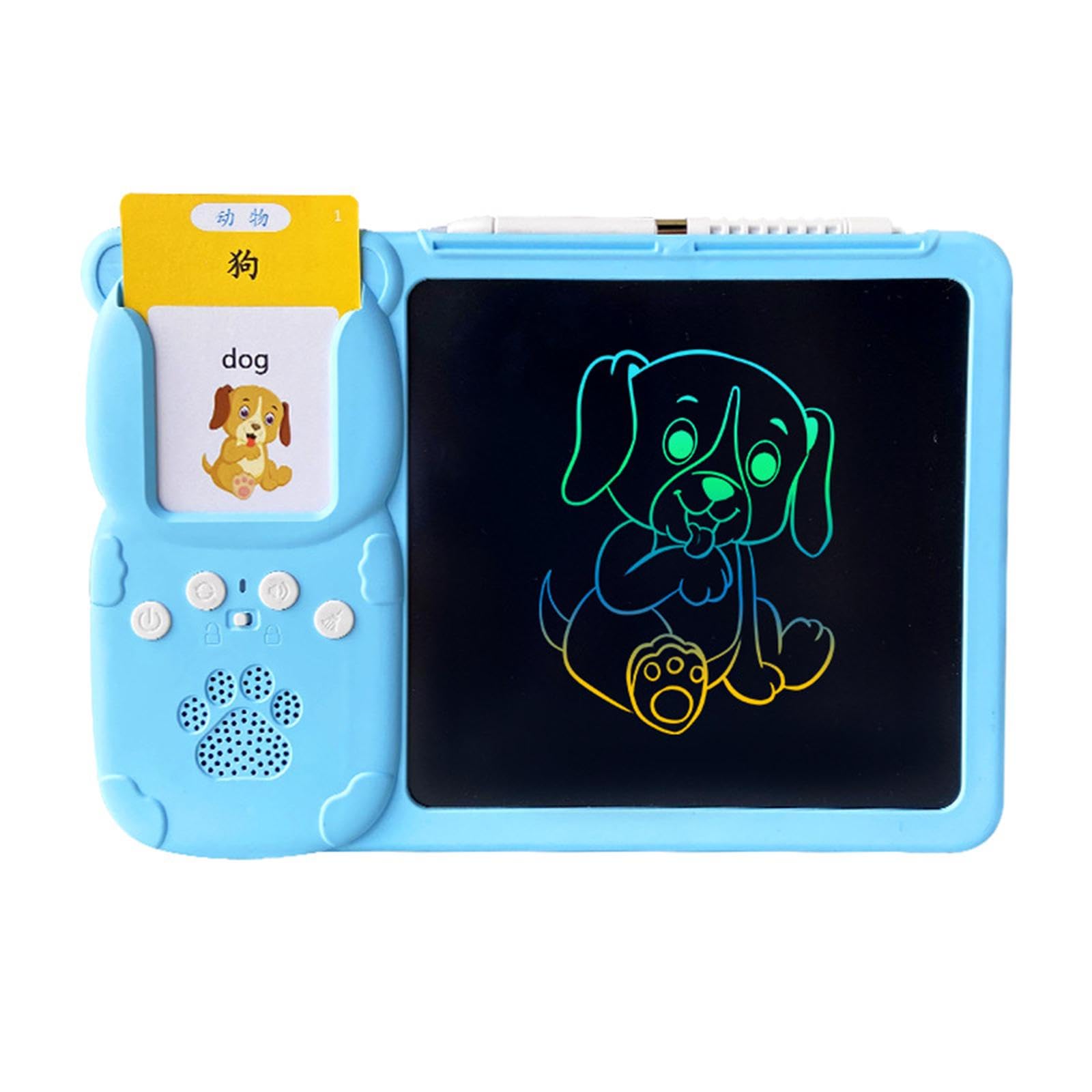 Generic Tavoletta Grafica 2 in 1 con Lavagna per Scrivere E Disegnare, Giocattolo per Bambini Dai 2 Ai 6 Anni. Un'ottima Idea Regalo, Blu con 255 carte, Taglia unica