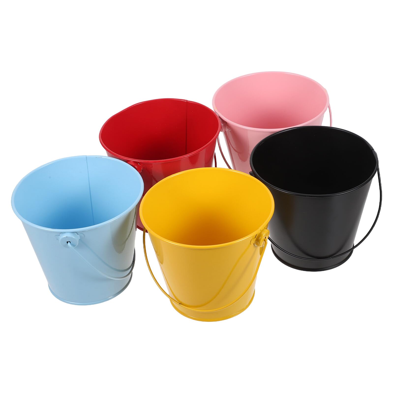 NOLITOY 5pezzi Portapenne in Ferro Manico per Scrivania e Aula Contenitore per Matite e Pennelli da Trucco Organizer per Ufficio e Decorazioni