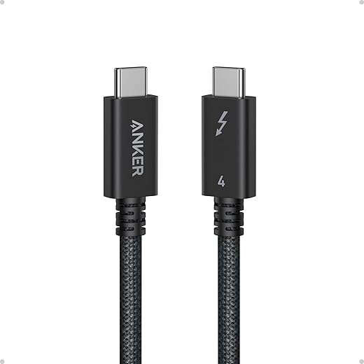 Anker Prime Thunderbolt 4 Cable, 3.3 ft USB C to USB C Cable, 240W Charging, 40Gbps Data Transfer, Supports 8K/4K Displays, for iPhone 16 Series, MacBook Air, iPad, Samsung, Black, 18 Months Warranty
