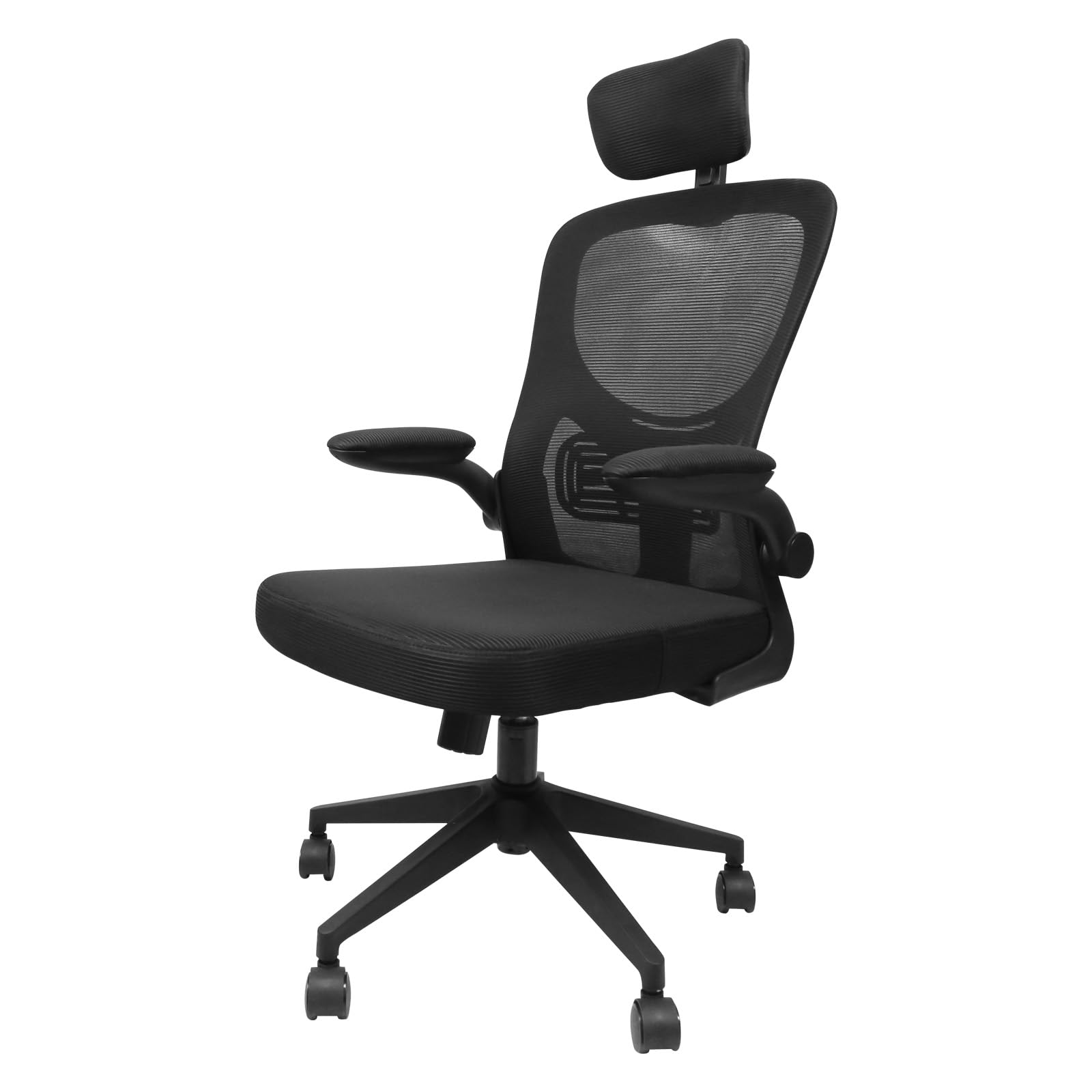 OHMG Sedia da ufficio,Sedia da gaming ergonomica con supporto lombare,Braccioli,Poggiatesta regolabili,Sedia per computer girevole ad alto schienale confortevole per ufficio a casa (B-nero)