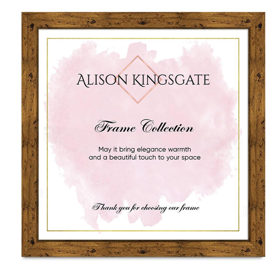 Alison Kingsgate Modern 80x80 CM - Rustic Oak Picture Frames - Engineered Wood Photo Frame with Shatterproof Perspex Front - Ideal for Posters, Certificates & Artwork - Wall Mount or Tabletop Display โ image 1