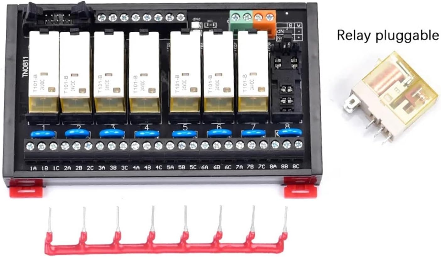 VARNOK PLC Signal Amplifier Board Relay Module Control Module 8-Way PLC Amplifier Board 12VDV24VDC 220V NPN/PNP Common 4/6/8/10/12 Channel(AC220V,TN0622-TK)