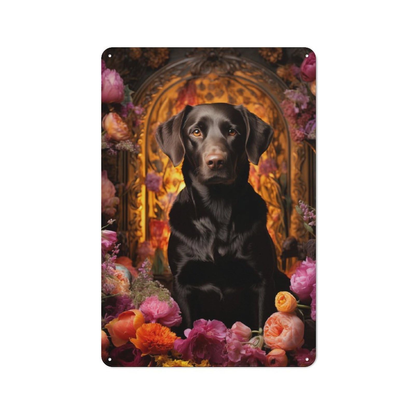 Junmoney Chocolate Labrador For Café Or Restaurant, Vintage Tin Wall Plaque 30X20cm, New Home Wall Decor For Café Owners And Decorators