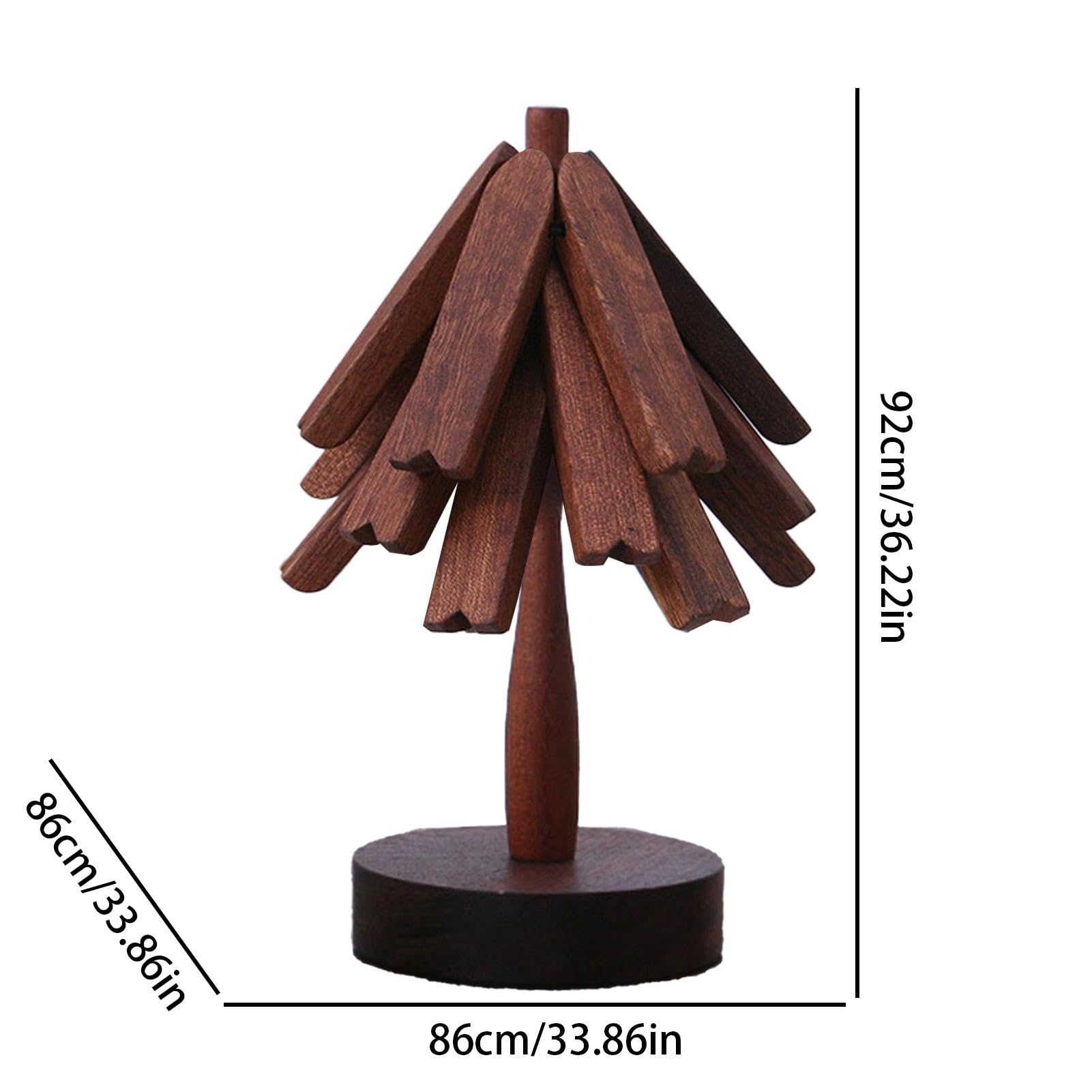 Dessous de plat en bois pour plats chauds, dessous de plat pliable en bois | d'arbre pour poêles chaudes en bois avec d'arbre – Tapis chaud multifonction, dessous de verre en bois résistant à la