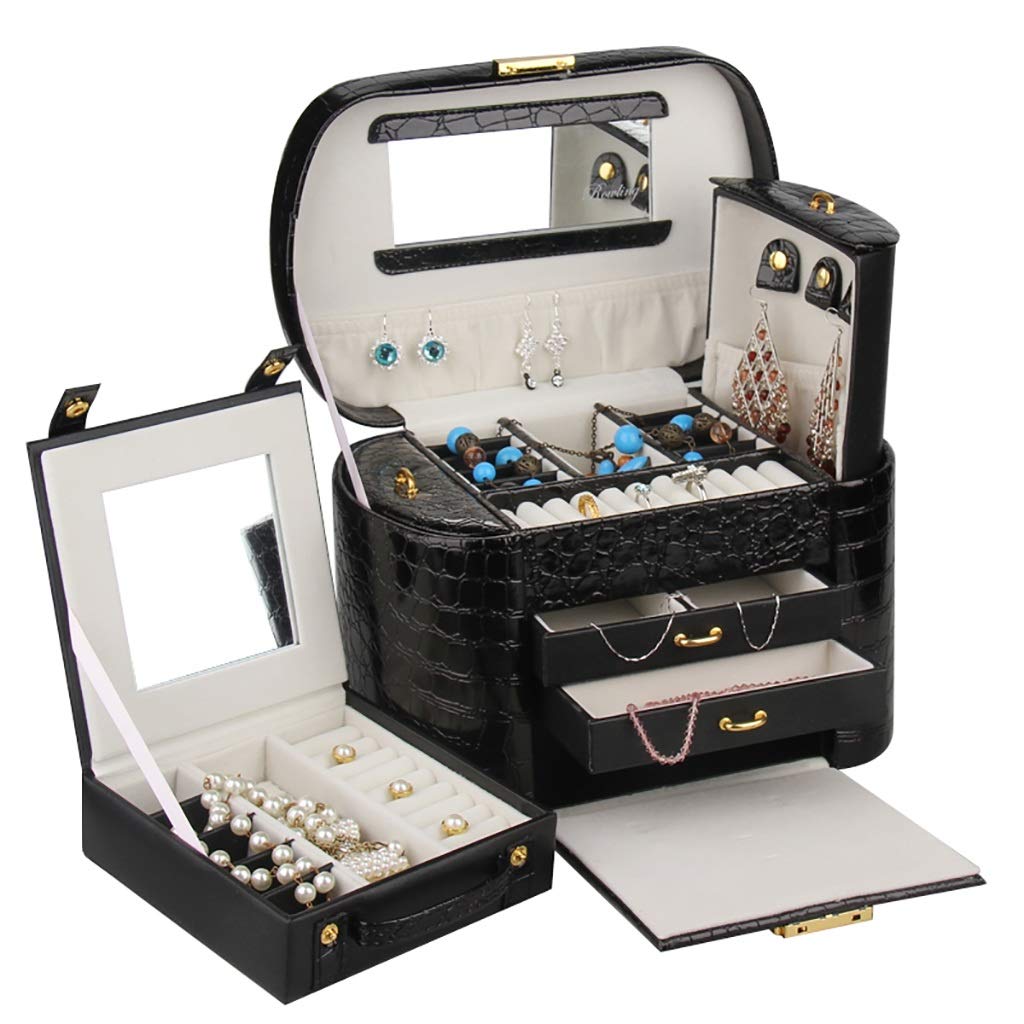 Believe in yourself Jewellery Box Trinket Storage brooches Box Bonded Leather Jewellery Box with Sep