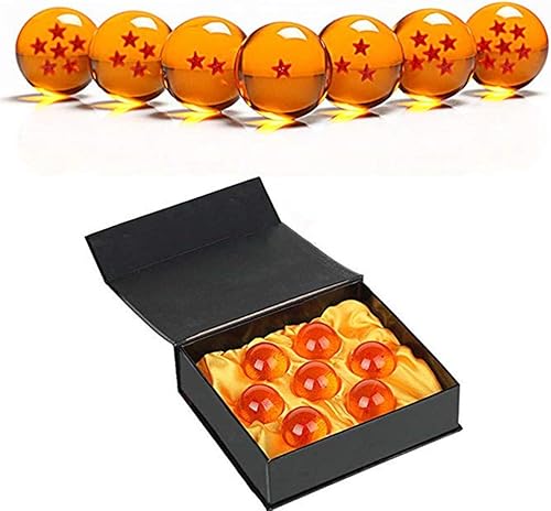 Bolas coleccionables de cristal con estrellas de Dragon Ball Z, de tamaño mediano (1.06, 1.37, 1.69, 2.24, 2.99 pulgadas de diámetro)