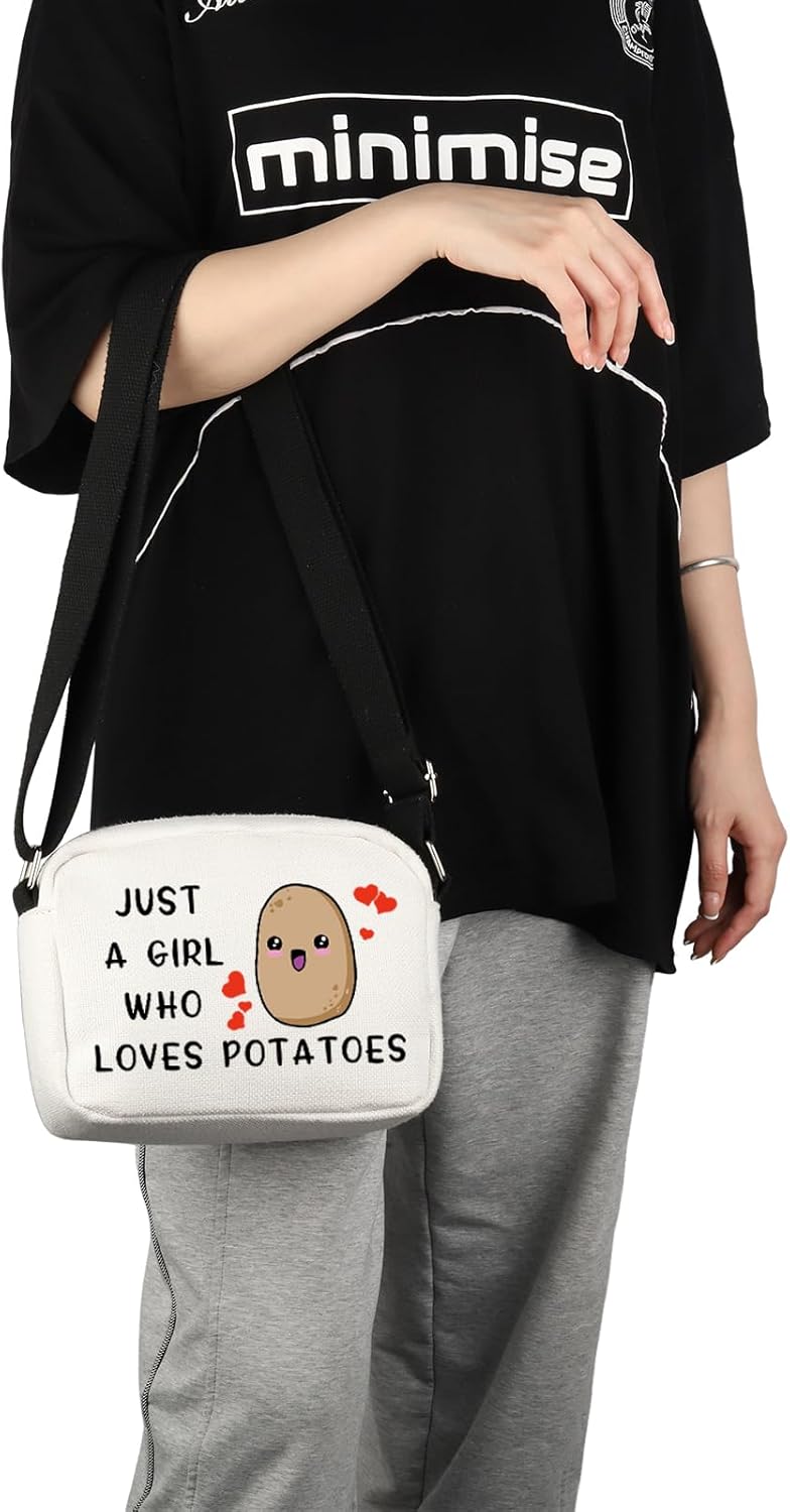 G2TUP Potato Lover Gift A Girl Who Loves Potatoes Makeup Bag Potato Queen Cosmetic Bag Food Lover Gift Zipper Travel Bag (Loves Potatoes HS) - Image 4