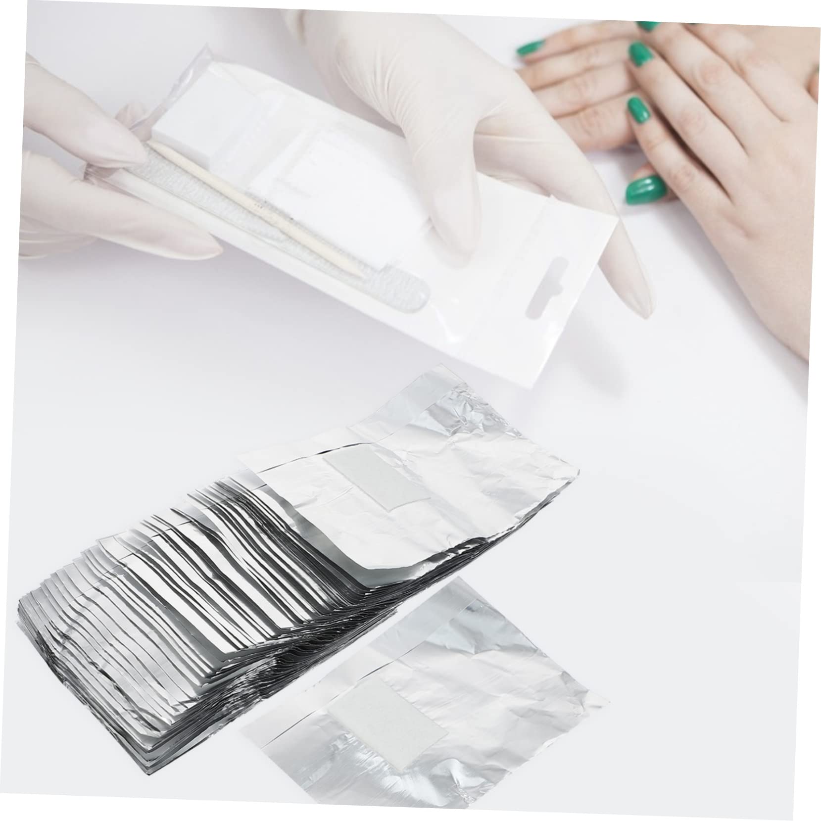 WOONEKY 600piezas Almohadillas Desechables Para Remover Esmalte De Uñas Foil Wraps Para Eliminación De Gel Para Manicura Casa y Salón