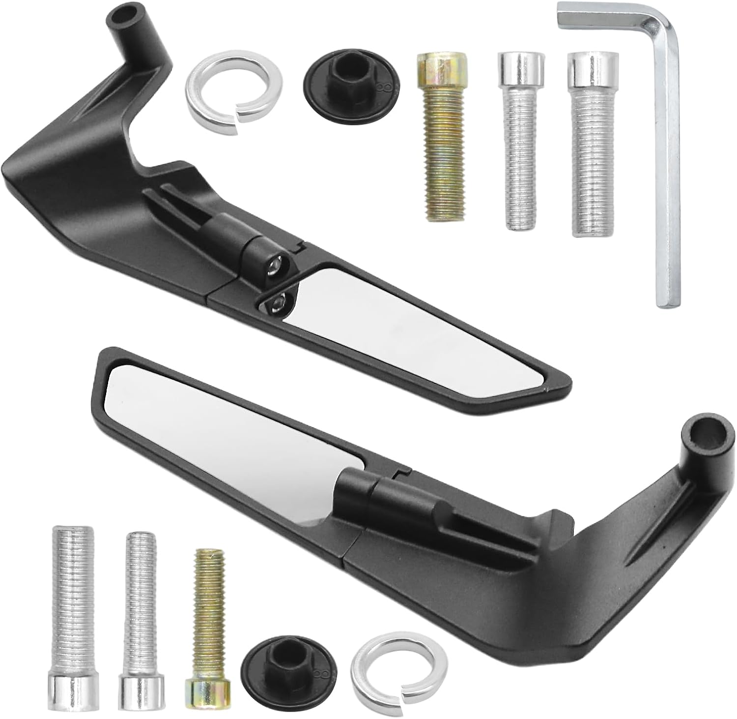 Motorcycle Mirrors Universal Adjustable 10MM 8MM, Motorcycle Wind Wing Side Mirrors Rotating Rear View Mirror Left Right, Replacement for Duke 390