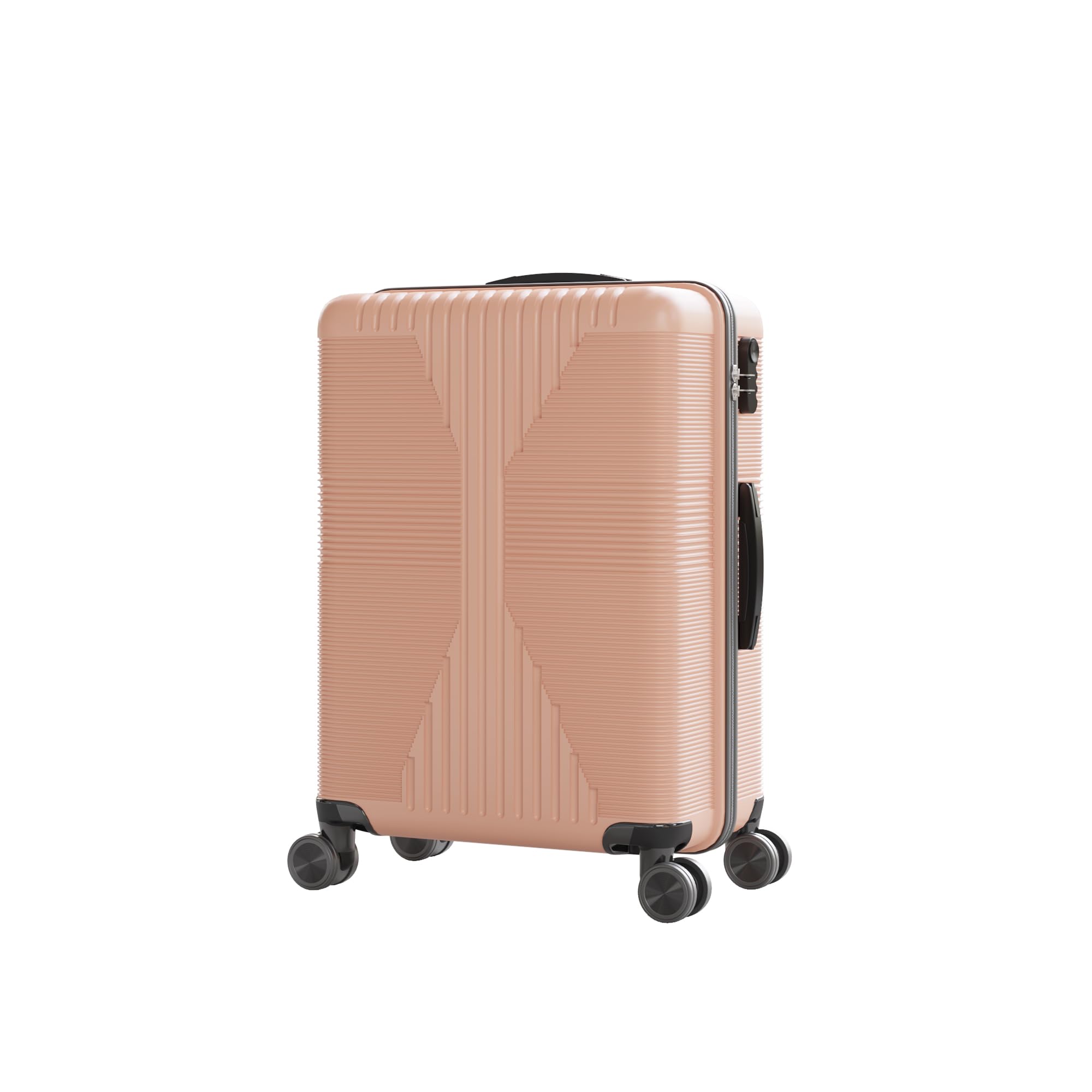 Karl home 28" Check-in Luggage, PP Hardside Medium Suitcase with Wheels,Pink