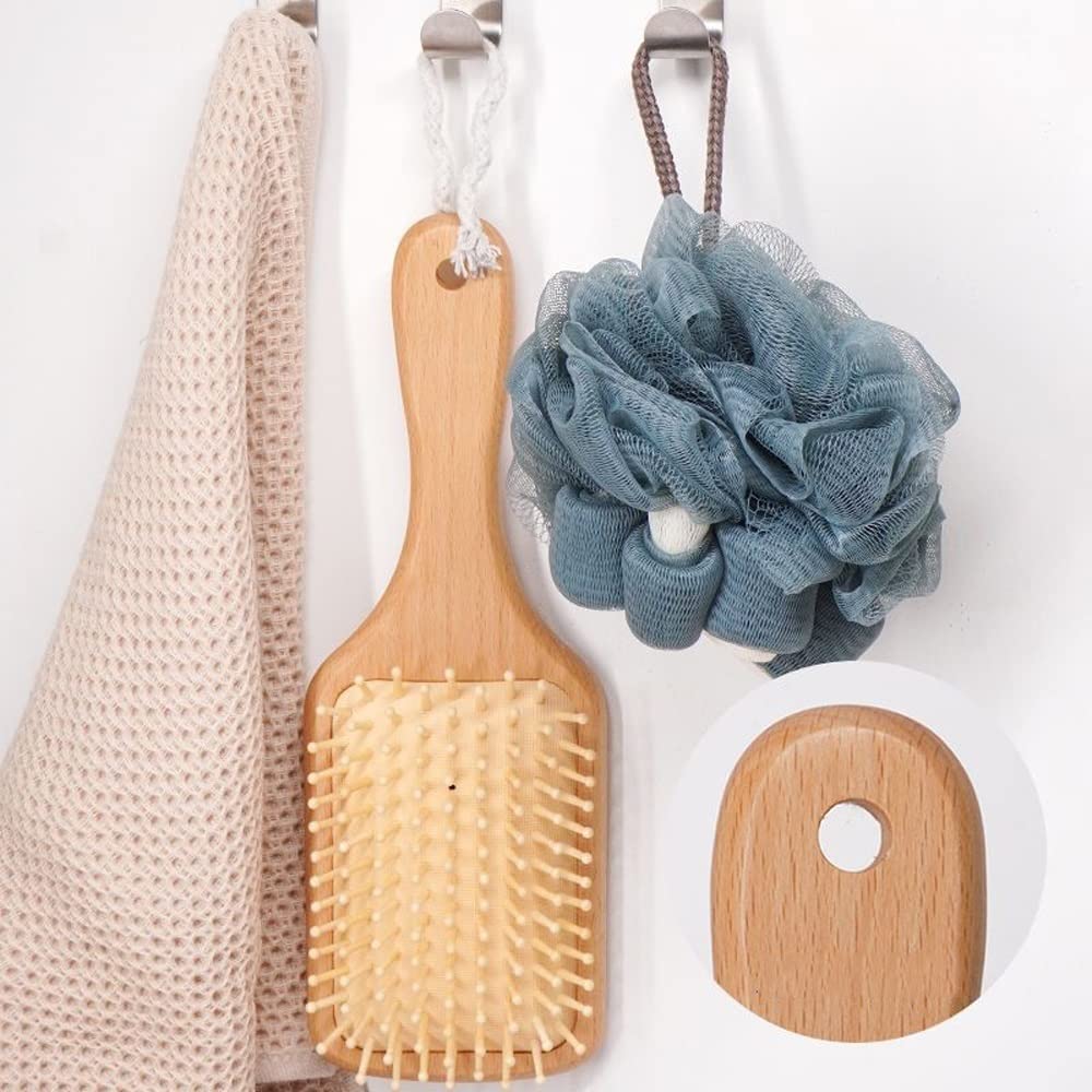 Peines de madera maciza natural, cepillo for el cabello, peine de masaje for mujeres y hombres, cuero cabelludo de masaje for reducir el encrespamiento, for cabello liso, rizado, ondulado, seco, húmed