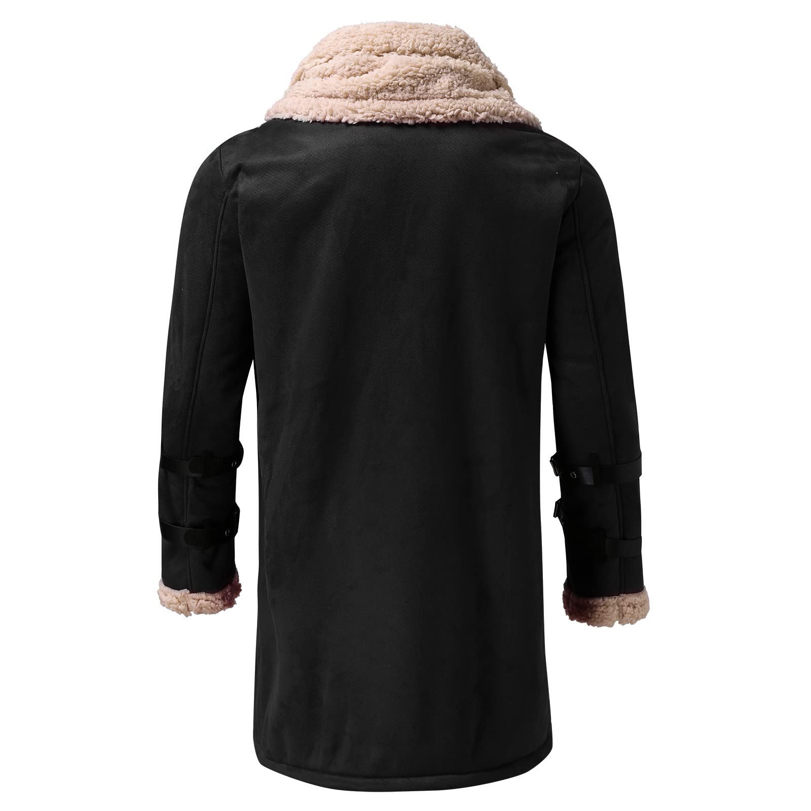Herren Winter Mäntel Herren Plus Size Wintermantel Reverskragen Langarm Gepolsterte Lederjacke Vintage Verdicken Mantel Schaffelljacke Herren Frühling Blau