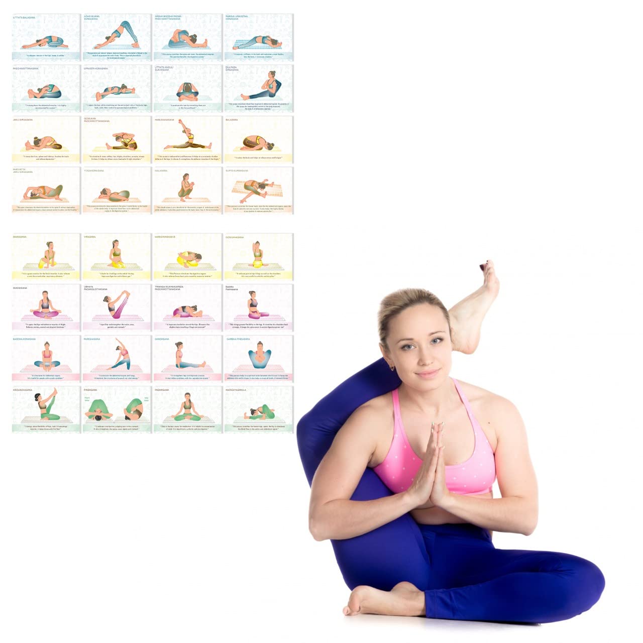Yoga Cards Set - A5 Asana Charts -5