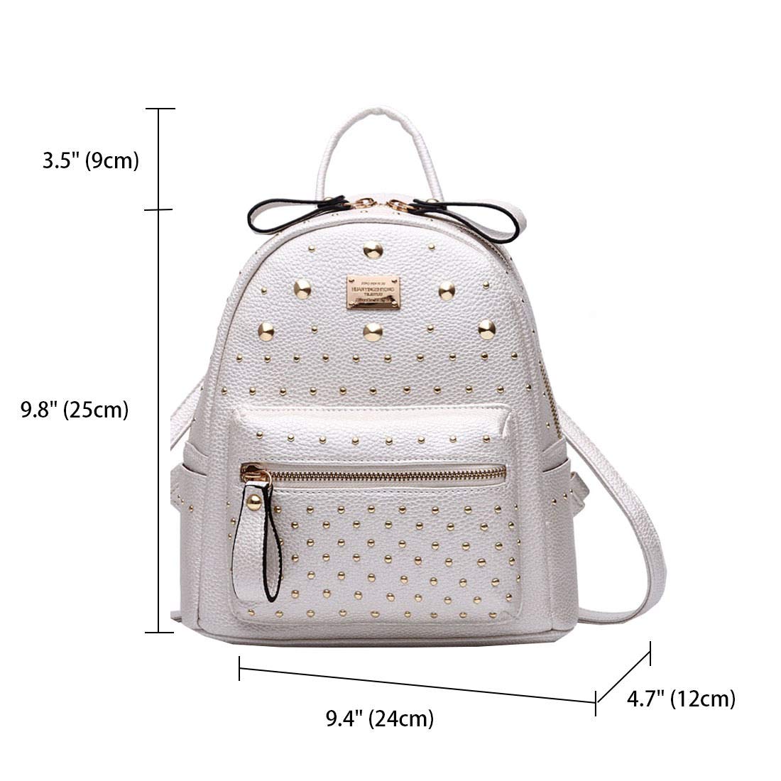 AINUOEY Donna Borse a Zaino Borsa a Zainetto Elegante Tracolla Zaini Firmate Marca Zainetti Antifurto PU pelle 76601 1 pz Bianco