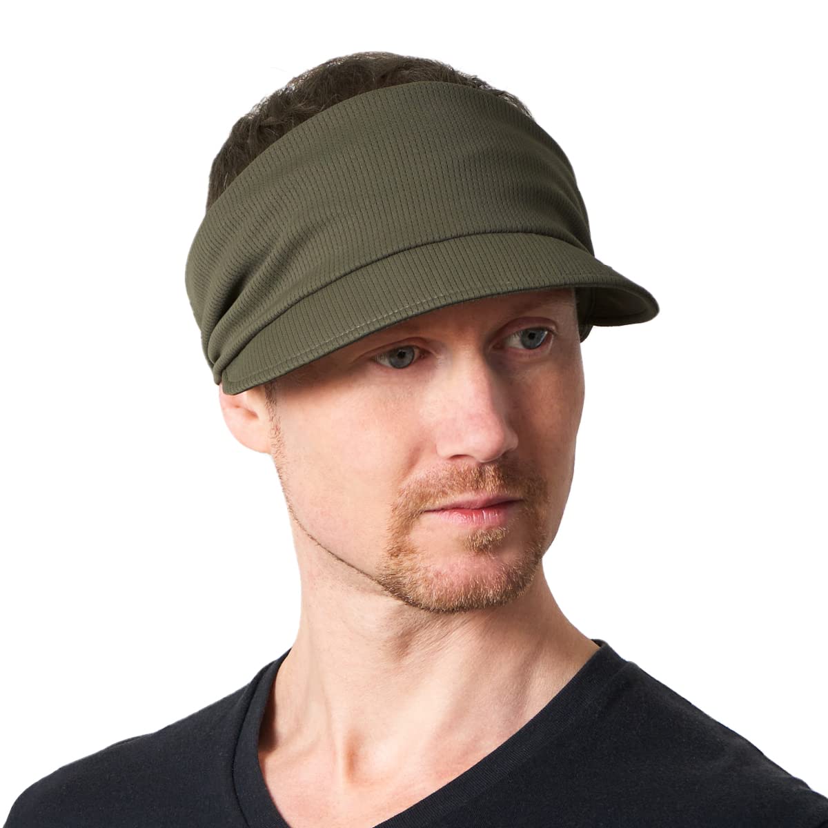 CHARM Cooling Sports Visor Sun Hat - Summer SPF UV Block Japanese Peak Cap Mens Ladies Running Visor Khaki