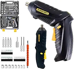 Parafusadeira Elétrica Sem Fio + Kit 47 Peças + Maleta Portátil