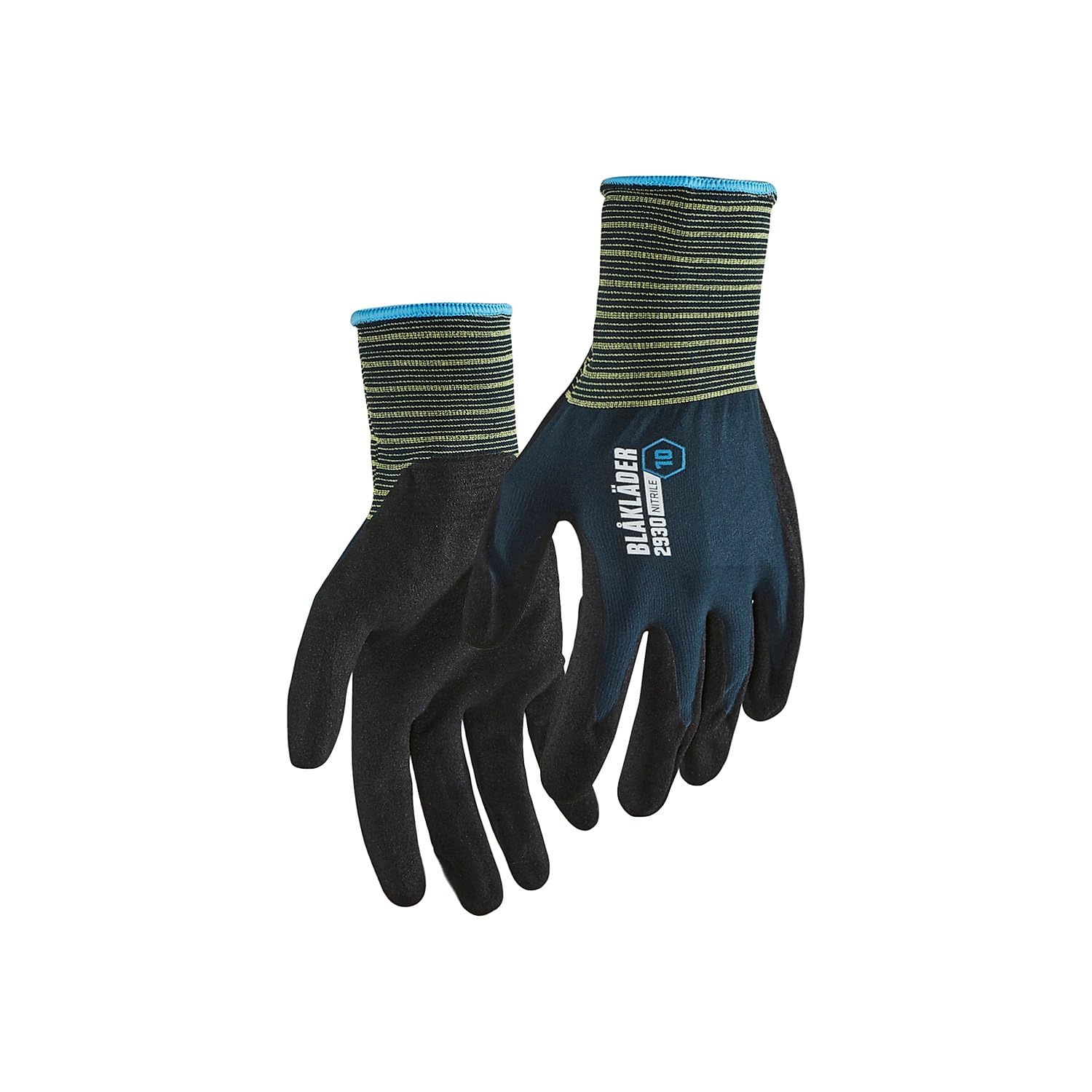 BLAKLADER Lot de 12 paires - Gants de travail en nitrile trempé 2930 - Marine foncé 9 - Gants de travail