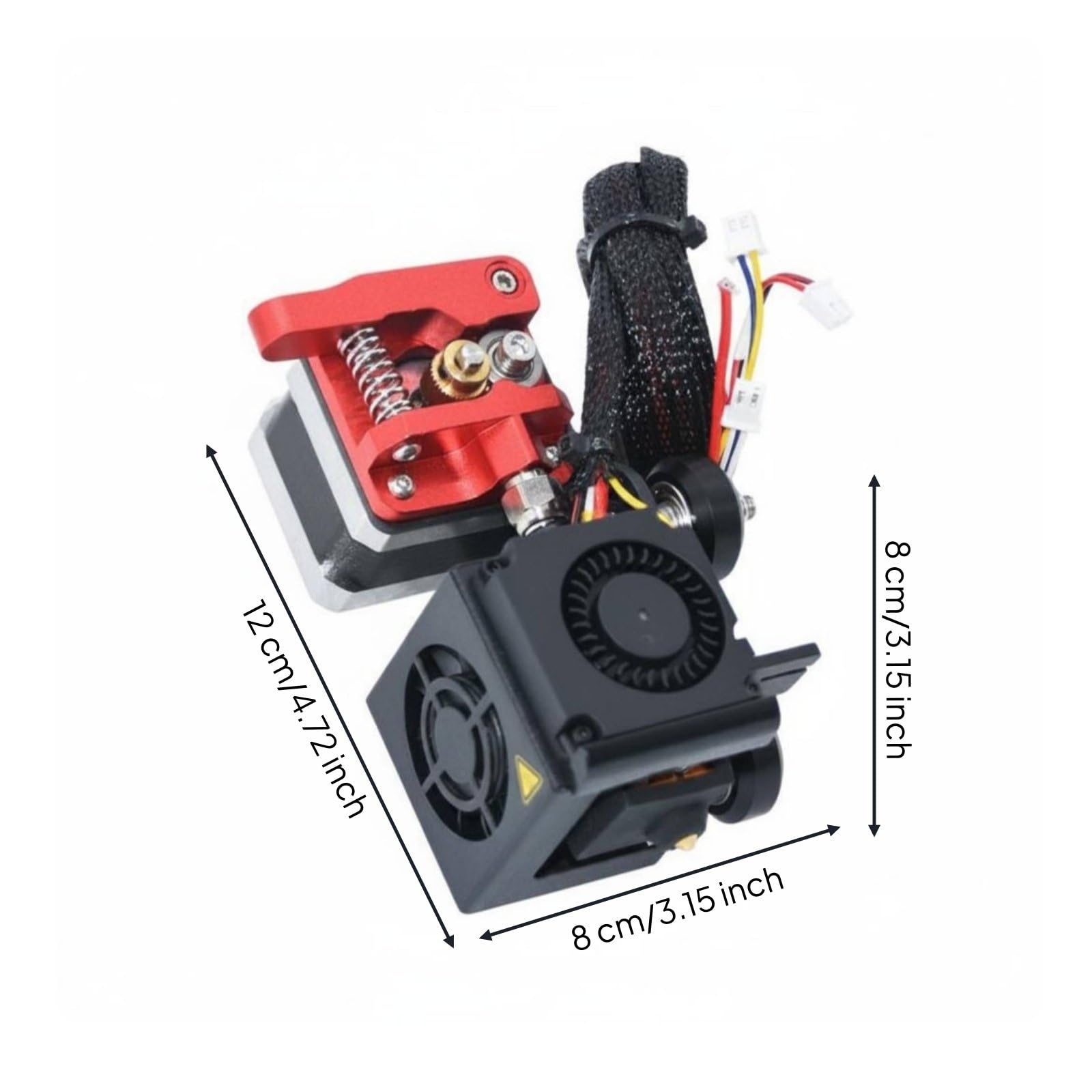 3D Printer Upgrade Estrusore Gruppo Alimentatore Filamento Doppio Ingranaggio Modulo Hotend Ricevitore Filamento Stabilizzato Corpo in Alluminio, Terminale 24V