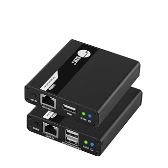 SIIG HDMI KVM Extender Over CAT6/ 6e/ 7 Cable up to 230ft, 1080p 60Hz HD with HDMI Loop Out, 2-Port USB for Keyboard/Mouse, Audio Extractor, Near Zero Latency, Transmitter & Receiver CE-H27411-S1