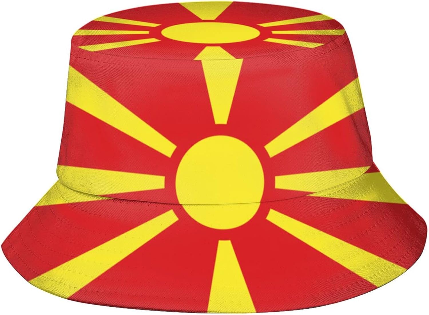 Flag Of North Macedonia Bucket Hats Summer Outdoor In A Popularity Flag Of North Macedonia Bucket Hats Summer Outdoor In A Popularity