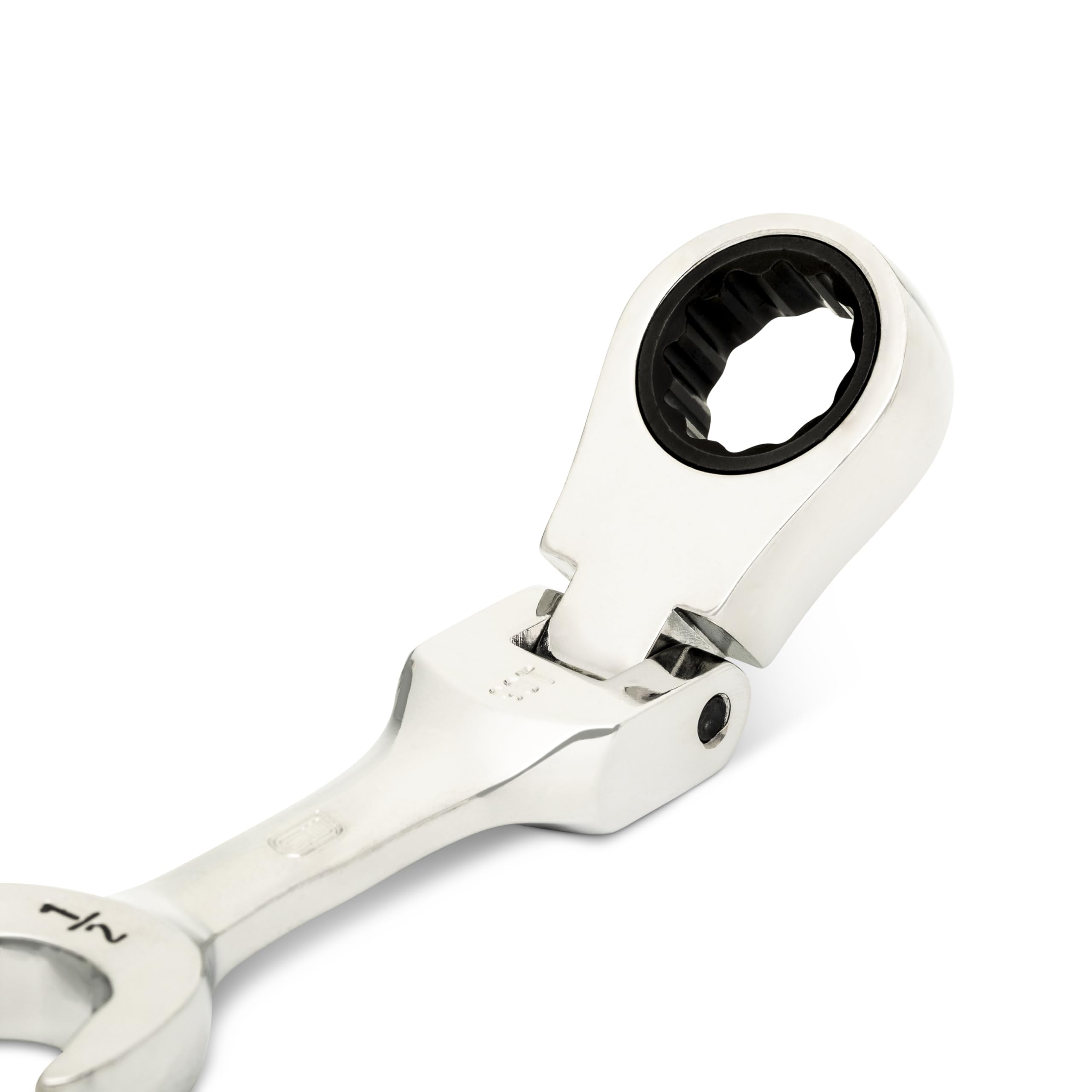 GearWrench 1/2" 90-Tooth 12 Point Stubby Flex Combination Ratcheting Wrench, Chrome - Image 3