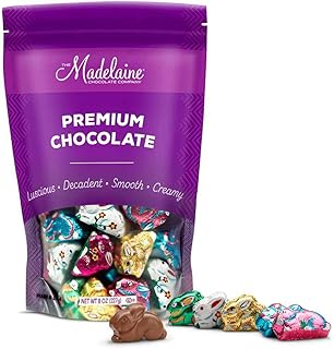 Madelaine Easter Bunny Bite-sized Premium Milk Chocolate Bunnies Individually Wrapped In Colorful Foils Easter Candy Basket Essentials (1/2 LB)