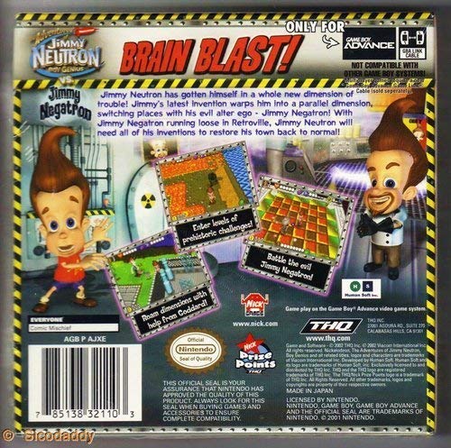 Jeu Jimmy Neutron Vs Jimmy Negatron – Pour Game Boy Advance, Version USA, Bon état