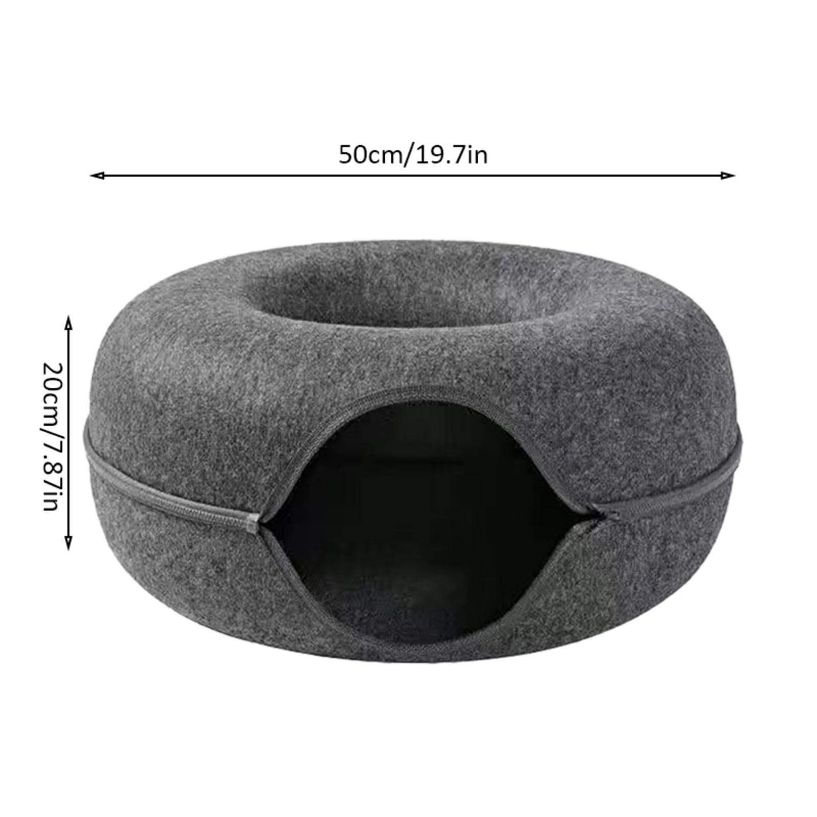 Katzen Donut Tunnel Katzentunnel Rund Aus Filz Mit  Produktbild-Vorschau 3