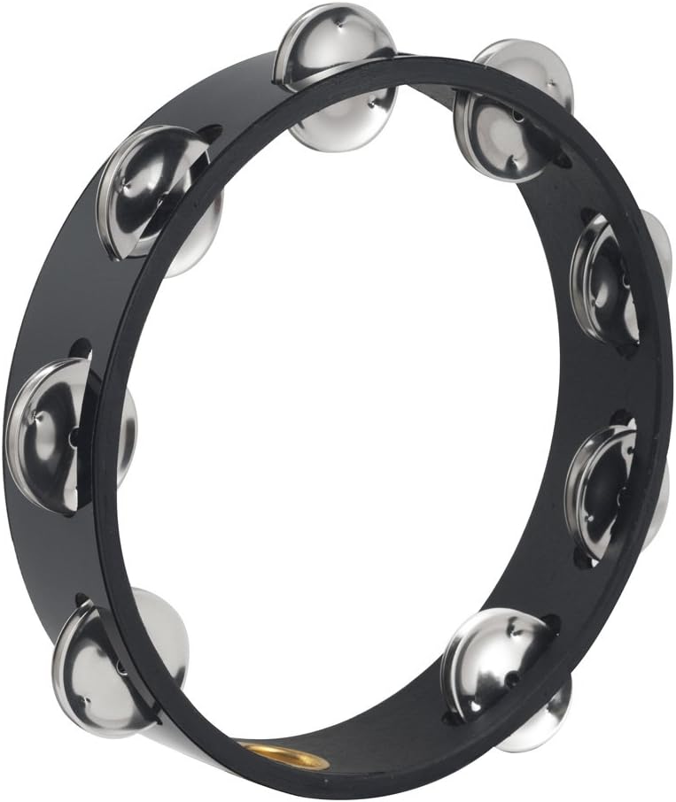 Headless 8 inch Tambourine (Single Jingle; Black; Teen/Adult)