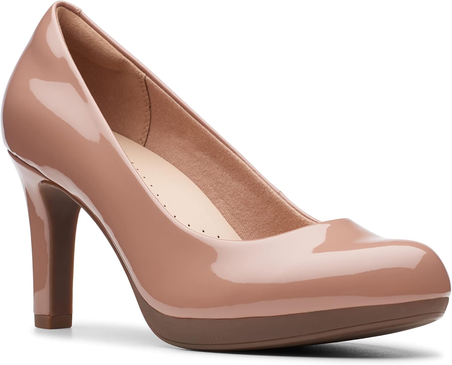 Clarks Women's Adriel Viola Dress Pump 10 Praline Synthetic Patent