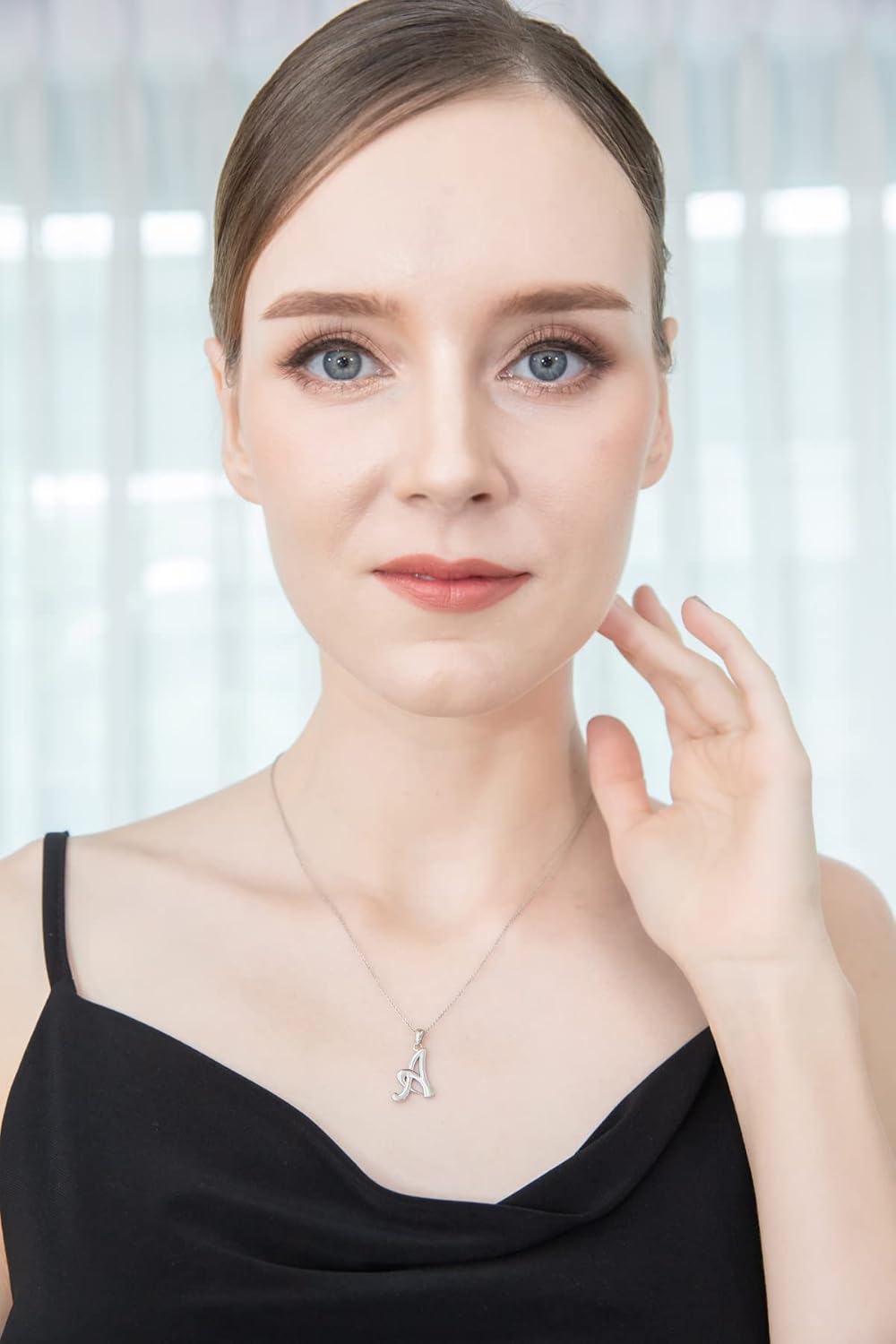 B. BRILLIANT Initial Necklaces for Women Sterling Silver Personalized Alphabet Letter Name Script Pendant Necklace for Women, A-Z - Image 2