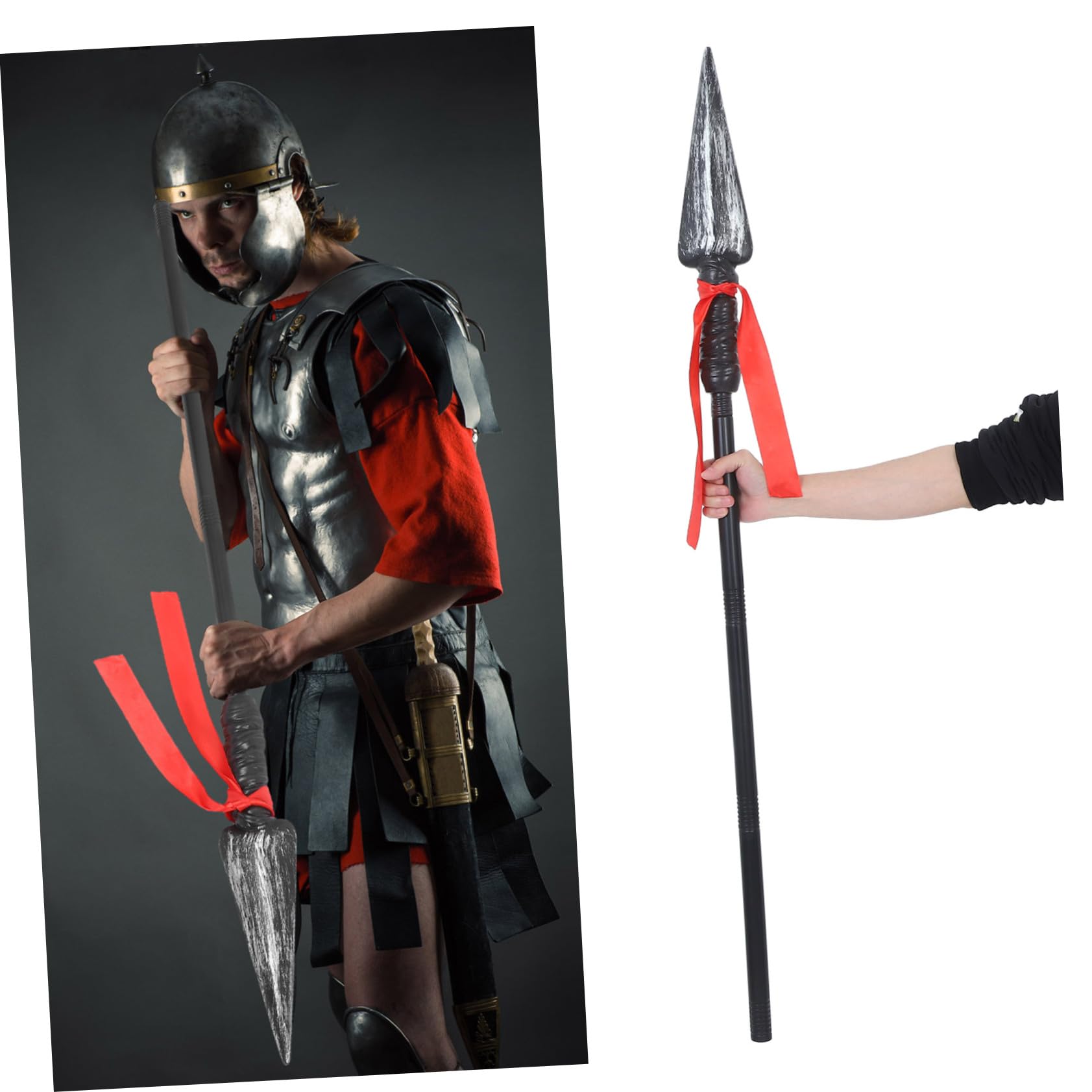Lance Médiévale Romain Plastique Solide Accessoire Cosplay pour Fêtes Halloween et Spectacles