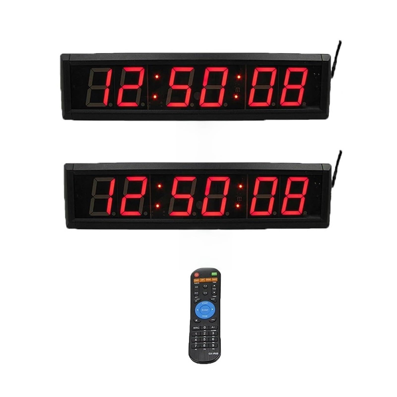 Red Wall Mounted Synchronized Clock System, Master Sub, Wifi, 2 Pcs, .3"