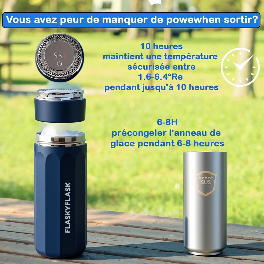 Refrigerador de insulina de viaje USB - Refrigerador médico portátil con control inteligente 2-8℃ y pantalla LCD, incluido nuevo gel en anillo, certificado TSA para diabéticos (azul)
