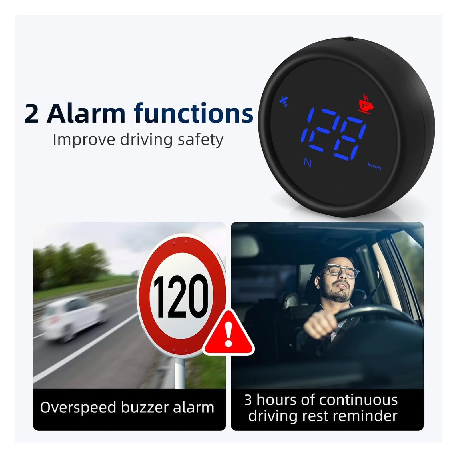 Wyświetlacz Head Up Dla HUD Uniwersalny Wyświetlacz Head Up Wyświetla Alarm Ostrzegawczy Inercyjnego Prędkościomierza GPS Dla Samochodu Ciężarowego Autobusu Przyrząd Wielofunkcyjny(TLG70-Blue)