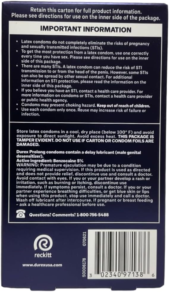 DUREX Prolong Condom (Pack of 18)