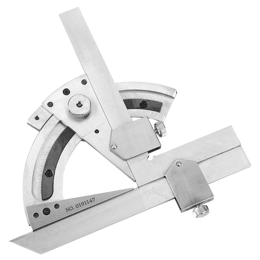 FTVOGUE Règle de Recherche d'angle de réglage Fin en Acier au Carbone 0-320 ° Mètre de rapporteur de biseau