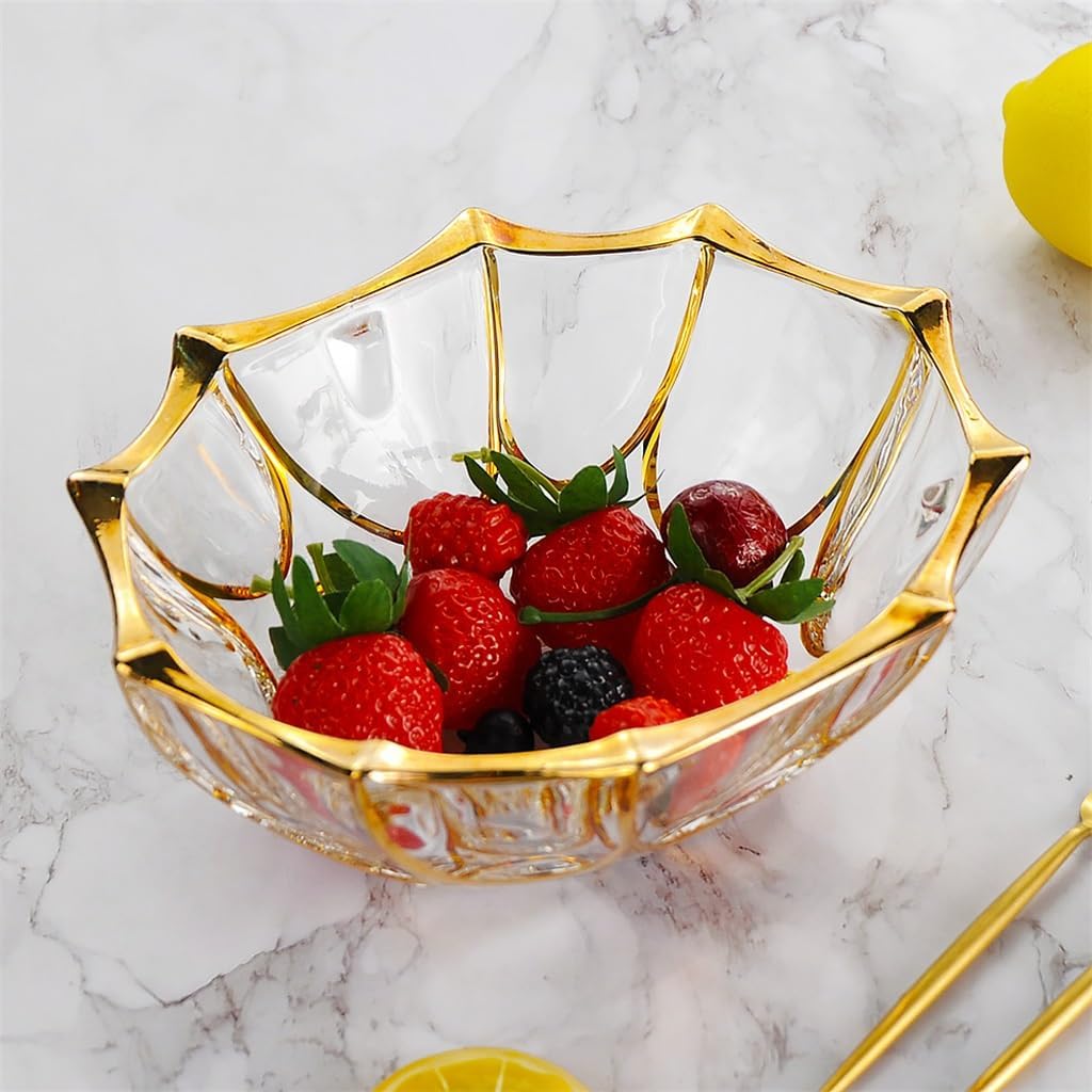 Crystal Glass Fruit Plate With Feet Bucket Household Transparent Snack Living Room Ornaments