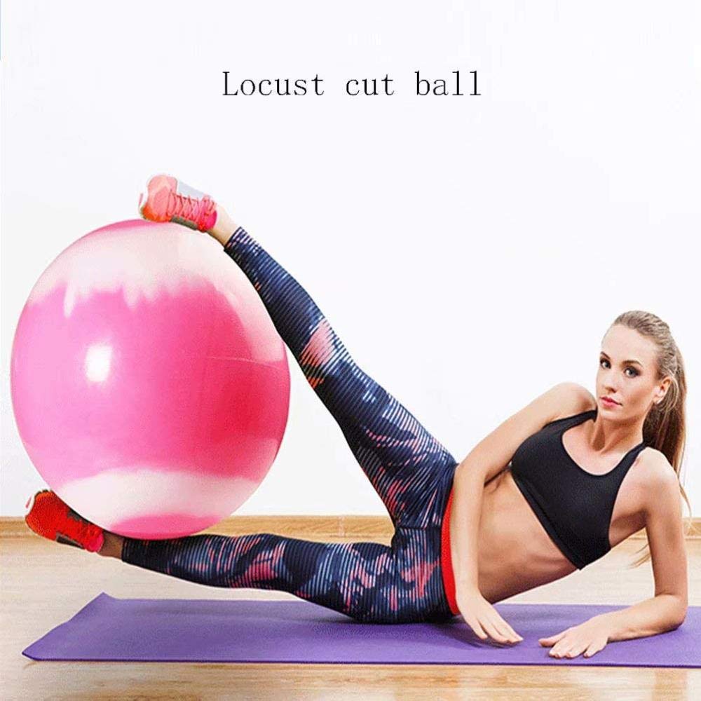 Balles De Yoga，Grand Ballon d'exercice pour La Stabilité Ballon De Musculation avec Pompe à Main Pilates Fitness Gym - pour La Maison Et Le Bureau,Blue-75cm