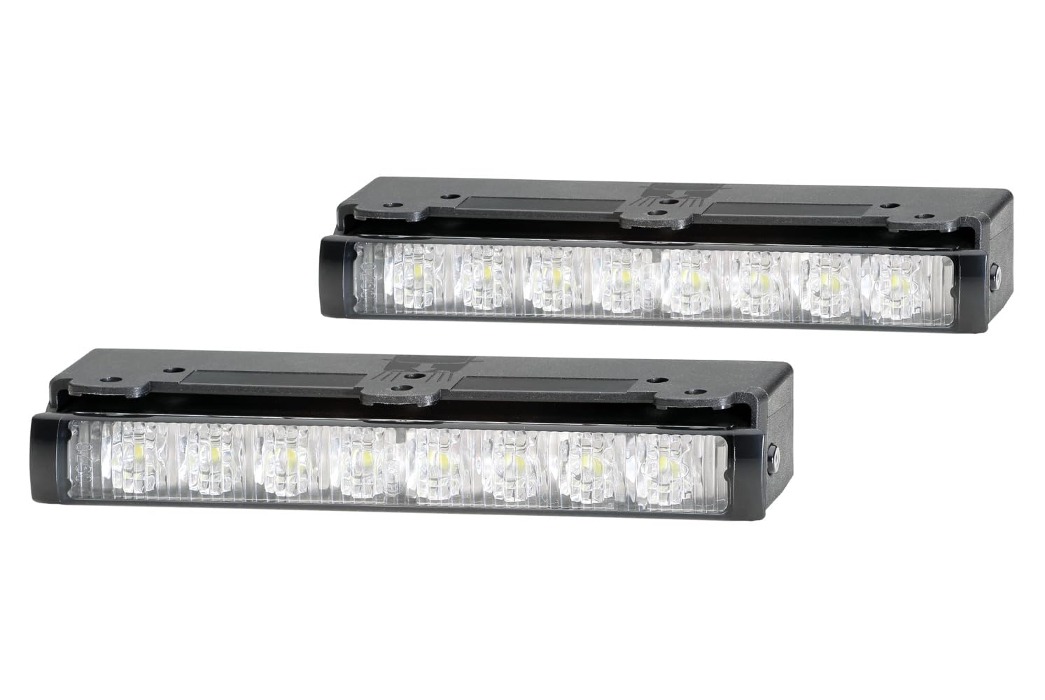 HELLA 2PT 980 970-821 LED-Juego de luces circulación diurna - LEDayLine Zero - 12V - rectangular - montaje exterior - Color de tulipa: transparente - Cable: 1000mm - Frontal del vehículo - Juego